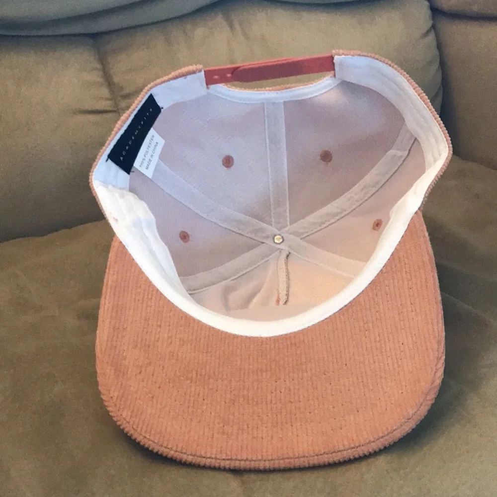 Gift Intl Brand Salmon Colored Corduroy SnapBack Hat - Picture 2 of 2